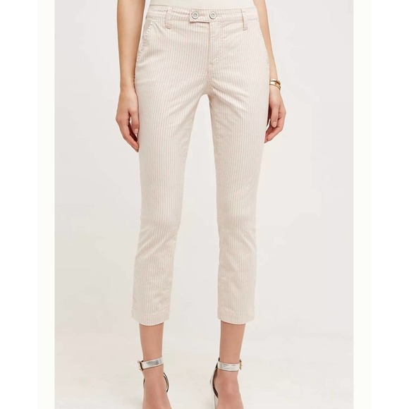 Anthropologie Pilcro Blushed Crop Capri Pants - Picture 1 of 11